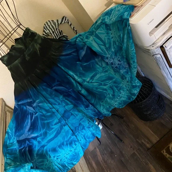 Solitaire Strapless Ombre Teal & Black Maxi Dress or skirt - Picture 2 of 11